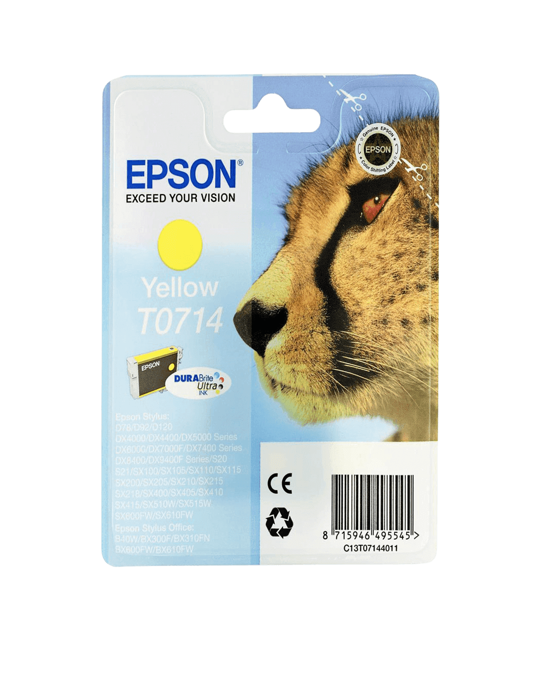 Epson T0714 gul original bläckpatron 5,5 ml. (C13T07144012)