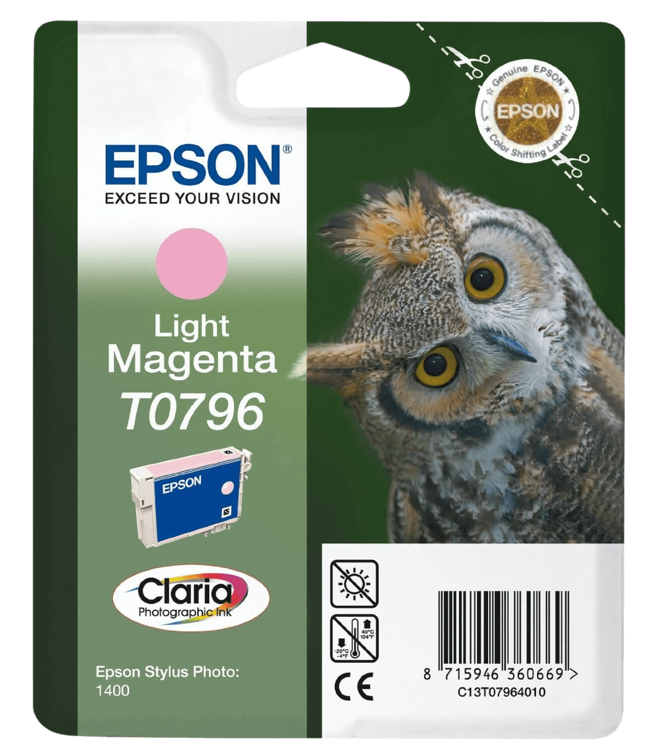 Epson T0796 XL ljus magenta original bläckpatron 11,1 ml. (C13T07964010)
