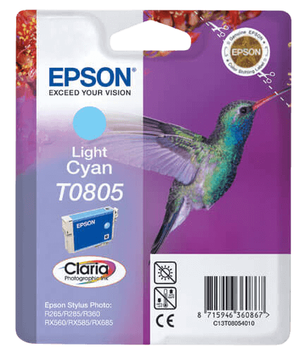 Epson T0805 ljus cyan original bläckpatron 7,4 ml. (C13T08054011)