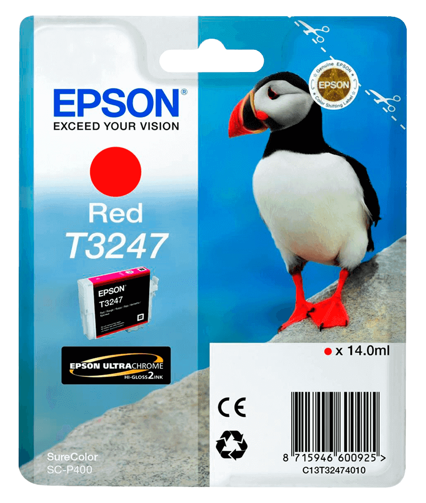 Epson T3247 röd original bläckpatron 14 ml. (C13T32474010)