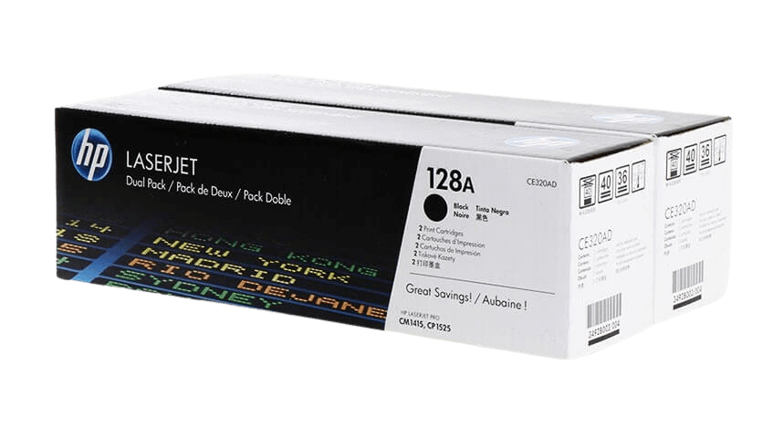 HP 128A twin pack svart original toner 4000 sidor (CE320AD)
