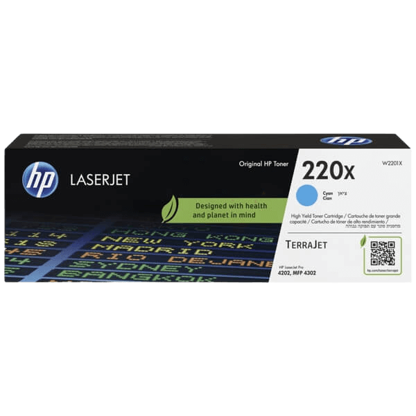 HP 220X XL cyan original toner 5500 sidor (W2201X)