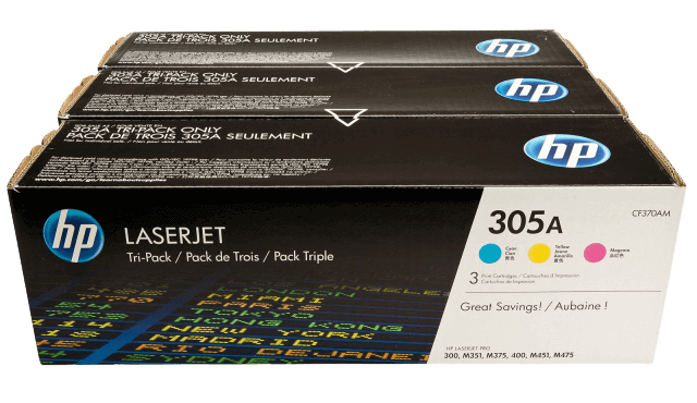 HP 305A CMY original multipack 7800 sidor (CF370AM)