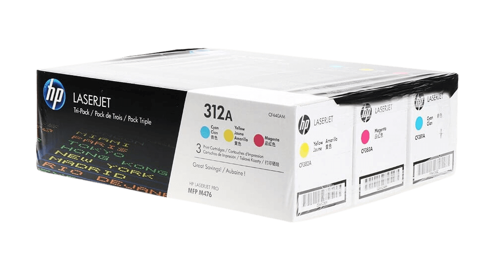 HP 312A CMY original multipack 8100 sidor (CF440AM)