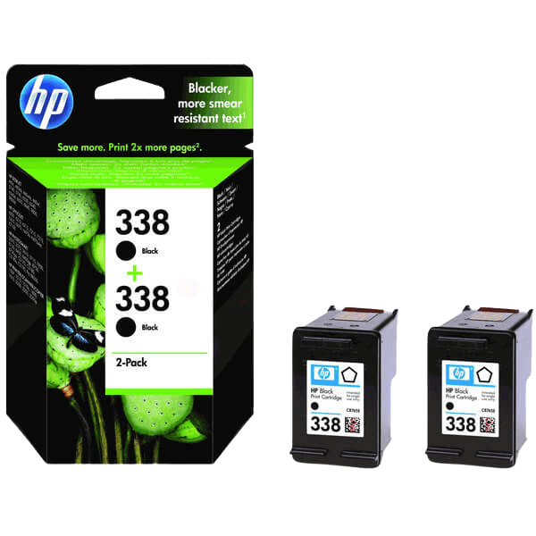 HP 338 twin pack svart original bläckpatron 22 ml. (CB331EE)