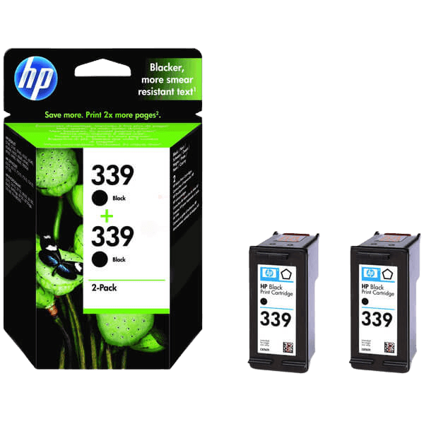 HP 339 twin pack svart original bläckpatron 42 ml. (C9504EE)