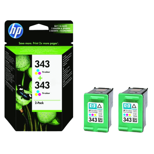 HP 343 twin pack 3 färger i en original bläckpatron 14 ml. (CB332EE)