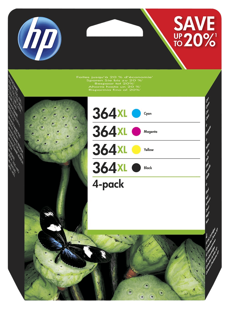 HP 364XL CMYK original multipack 2800 sidor (N9J74AE)