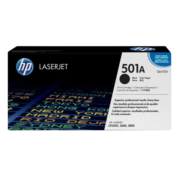 HP 501A svart original toner 6000 sidor (Q6470A)