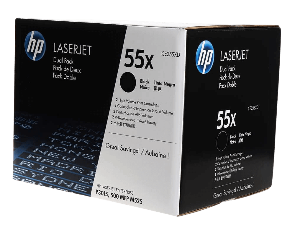 HP 55X twin pack svart original toner 24000 sidor (CE255XD)