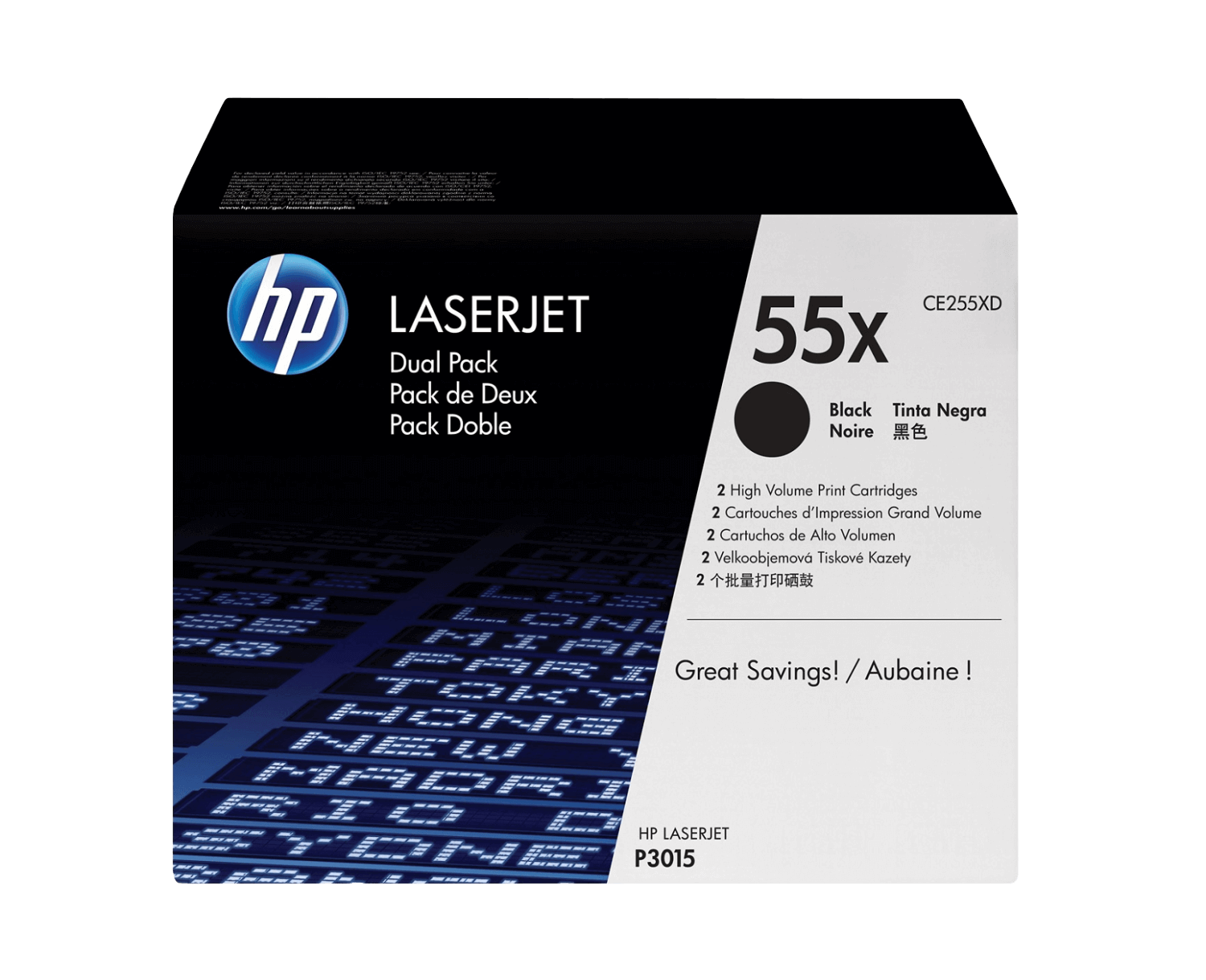 HP 55X XL svart original toner 12500 sidor (CE255X)