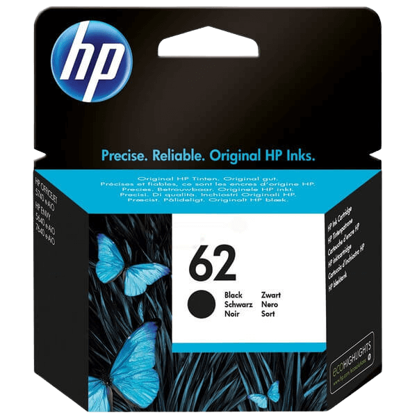 HP 62 svart original bläckpatron 200 sidor (C2P04AE)