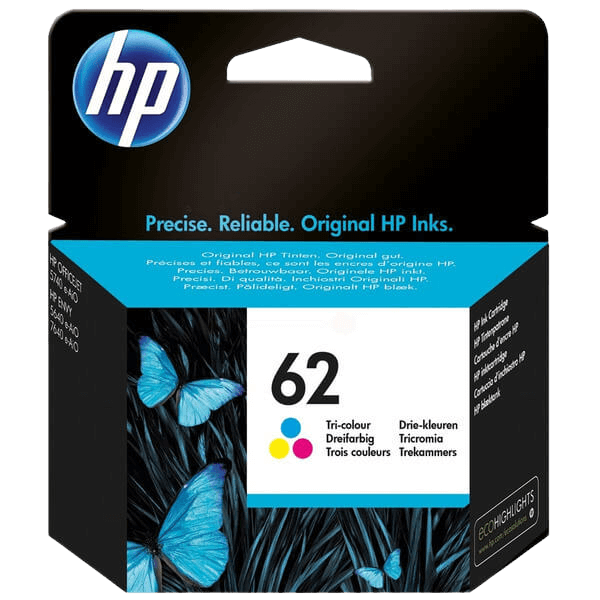 HP 62 3 färger i en original bläckpatron 165 sidor (C2P06AE)