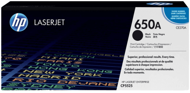 HP 650A svart original toner 13500 sidor (CE270A)