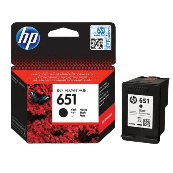 HP 651 svart original bläckpatron 600 sidor (C2P10AE)