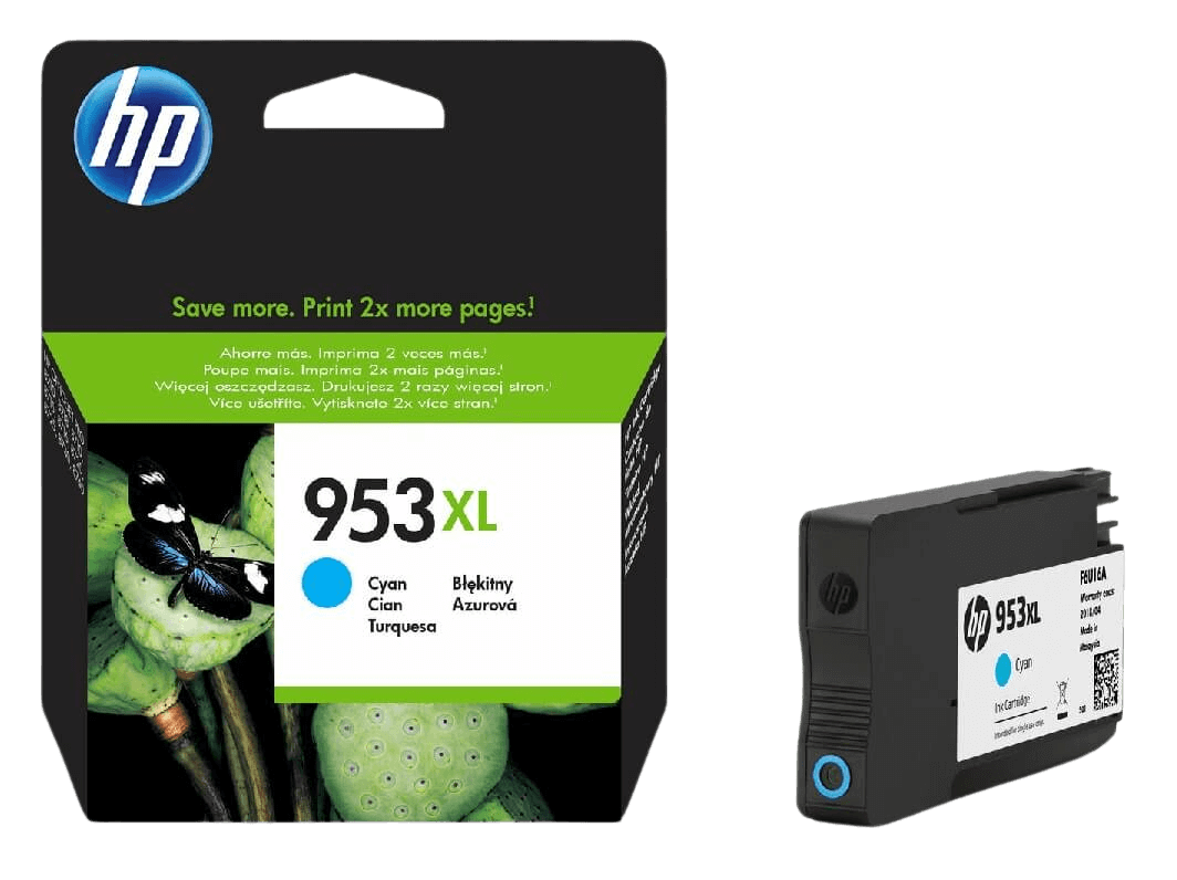 HP 953 XL cyan original bläckpatron 1450 sidor (F6U16AE)