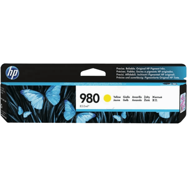 HP 980 gul original bläckpatron 6600 sidor (D8J09A)
