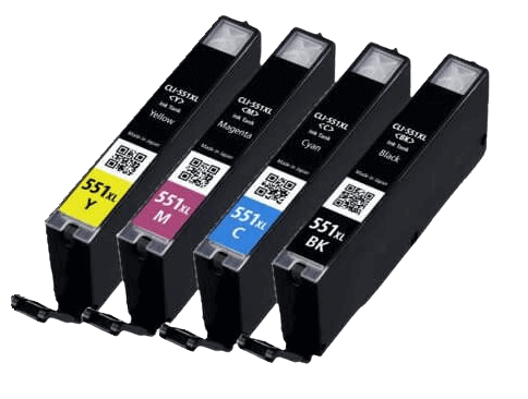 Canon CLI-551XL 4 st rabattpaket blækpatron 48 ml. - kompatibel