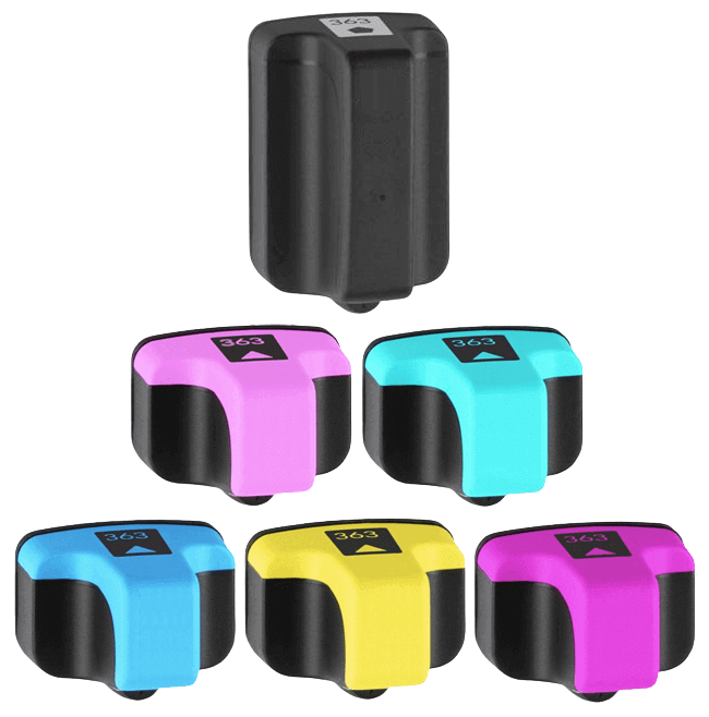 Kompatibel HP 363 XL 6 st rabattpaket blækpatron 80 ml.