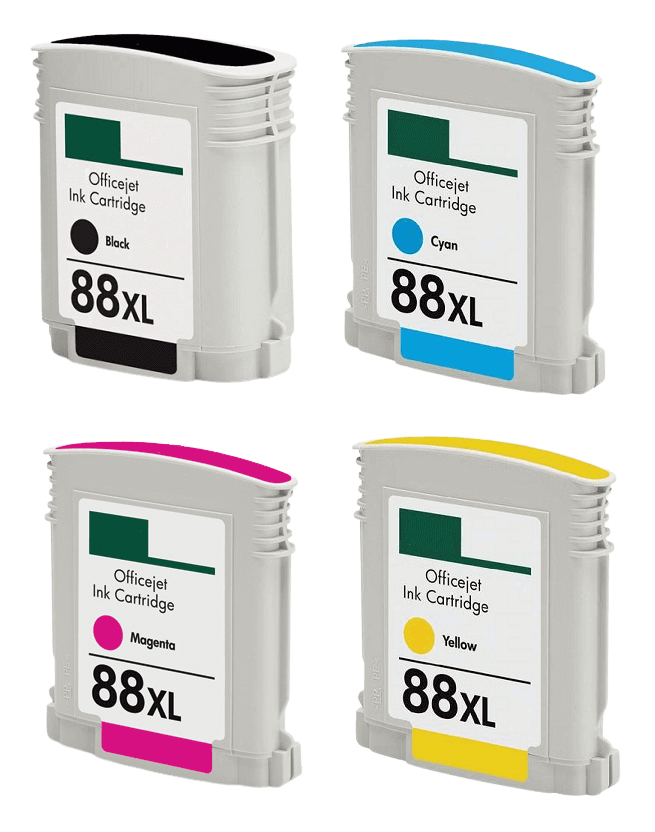 Kompatibel HP 88 XL 4 st rabattpaket blækpatron 143 ml.