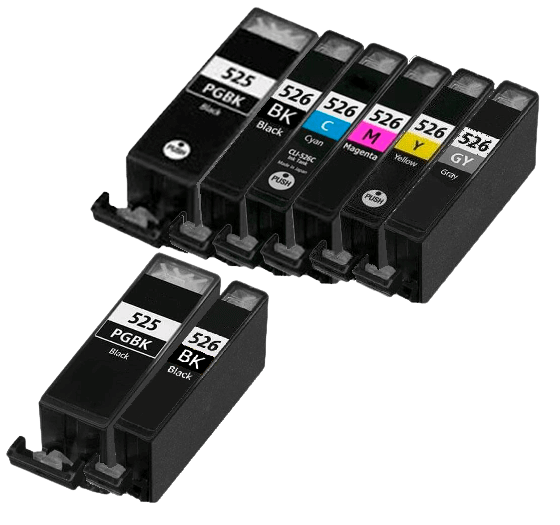 Canon PGI-525PG 8 st rabattpaket blækpatron 92 ml. - kompatibel