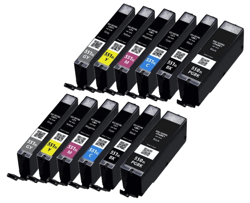 Canon PGI-550XL 12 st. rabattpaket bläckpatron 170 ml. - kompatibel