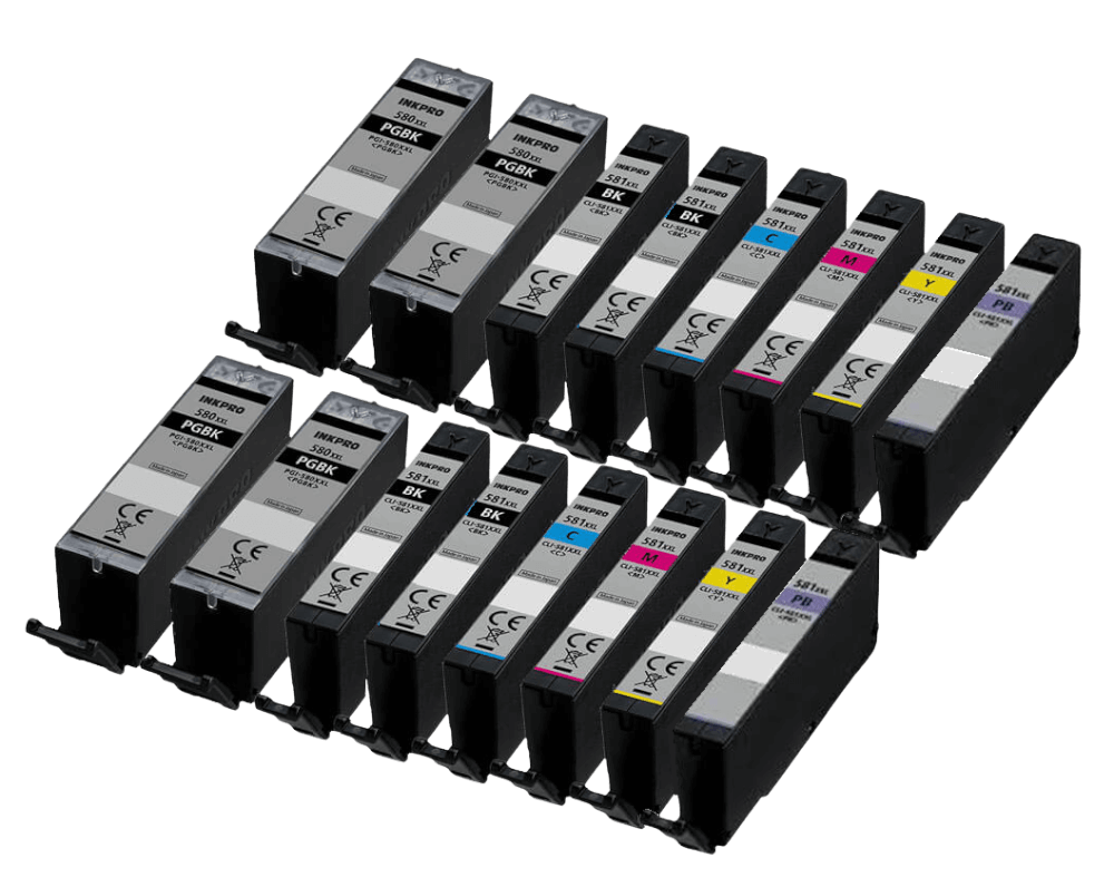Canon PGI-580 XXL 16 st rabattpaket blækpatron 248 ml. - kompatibel