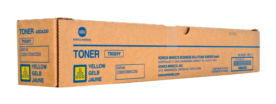 Konica Minolta TN324Y gul original toner 26000 sidor (A8DA250)