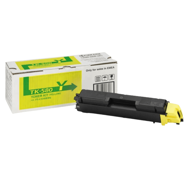 Kyocera TK-580Y gul original toner 2800 sidor (1T02KTANL0)