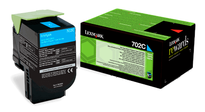 Lexmark 702C cyan original toner 1000 sidor (70C20C0)