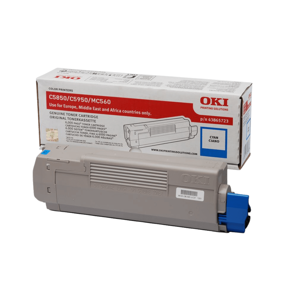 OKI 43865723 cyan original toner 6000 sidor